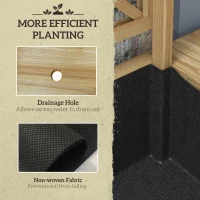 Outsunny Strat de Grădină Înălțat cu Grilaj pentru Plante, Jardinieră Înălțată cu Rafturi Laterale Pliabile, 243.5x192x195 cm, Gri(m-6)