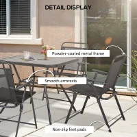 Outsunny Five-Piece Metal Frame Garden Dining Set(m-7)
