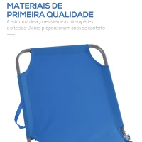 Outsunny Espreguiçadeira Dobrável Espreguiçadeira de Jardim com Encosto Ajustável em 5 Posições para Terraço 187x55x24 cm Azul(m-5)
