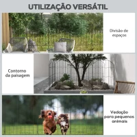 Outsunny Cerca de Jardim com 4 Painéis 88x110 cm Cercas Decorativas de Exterior de Aço com Ângulo Ajustável para Pátio Preto(m-6)