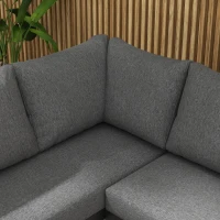 Outsunny 5-delige loungeset voor buiten, tuinmeubelset, 148 cm x 61 cm x 71,5 cm, Grijs + Natuurlijk(m-7)