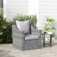 Outsunny Seat and Back Padded Cushion Set - Light Grey(m-2)