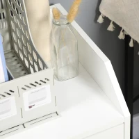 Vinsetto Cassettiera da Ufficio in Legno con 4 Cassetti, Ruote e Bordi Rialzati, 40x36x65cm, Bianco(m-8)