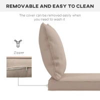Outsunny Seat and Back Padded Cushion Set - Beige(m-7)