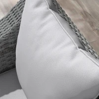 Outsunny Seat and Back Padded Cushion Set - Light Grey(m-9)