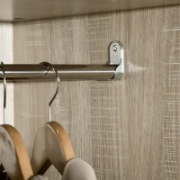 HOMCOM Dulap haine, cu 2 sertare si cuier, cu 2 usi cu 4 compartimente,din lemn si alb, 90x50x190cm(m-7)