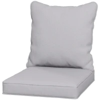 Outsunny Seat and Back Padded Cushion Set - Light Grey(m-1)