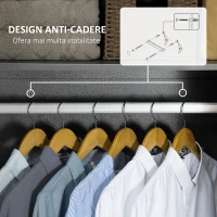 HOMCOM Dulap din PAL cu 2 usi cu sina inclusa, design lucios si anti-inclinare, 76x47x160cm, gri(m-5)