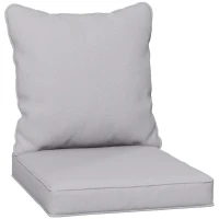 Outsunny Seat and Back Padded Cushion Set - Light Grey(m-11)