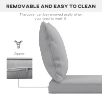 Outsunny Seat and Back Padded Cushion Set - Light Grey(m-7)