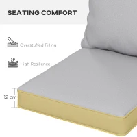 Outsunny Seat and Back Padded Cushion Set - Light Grey(m-6)
