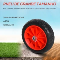 HOMCOM Carrinho de Transporte Dobrável  para Prancha de Surf com Espessura Inferior a 12,5 cm 64x55x38,5 cm Preto e Vermelho(m-4)