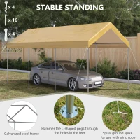 Outsunny Garaj tip cort 6m x 3m, Garaj portabil, Cort de gradina cu copertina, adapost de depozitare, cu copertina din PE anti-UV si kit de ancorare, pentru masina, barca, petrecere, nunta(m-6)
