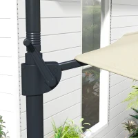 Outsunny Chapéu de Sol Excêntrico Ø294x242 cm Chapéu de Sol com Altura Ajustável Mastro Giratório 360° Ângulo Ajustável Creme(m-9)