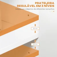HOMCOM Aparador de Cozinha Aparador Branco com 2 Portas e 3 Prateleiras Abertas para Sala de Estar e Jantar 110x29,5x82 cm(m-5)