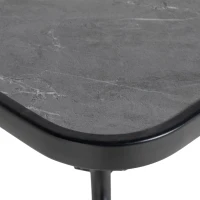Outsunny Square Outdoor Table, Patio Bistro Coffee Table with Faux-marbled Top and 42mm Umbrella Hole for Garden(m-7)