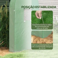 Outsunny Estufa de Jardim Estufa Resistente com 4 Janelas Anti-UV para Cultivo de Plantas em Terraço Pátio 185x94x150 cm Verde(m-7)