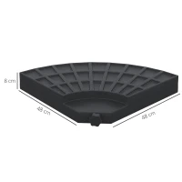 Outsunny Conjunto de Pesos para Base de Chapéu de Sol de 4 Peças Preenchível com 52 Litros de Água 60 kg de Areia ou 70 kg Ambos Preto(m-3)