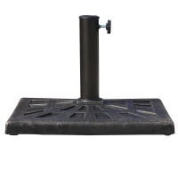 Outsunny Base para Chapéu de Sol de Resina para Mastros de Ø3,8 cm y Ø4,8 cm para Peso 15 kg 47x47x32 cm Preto e Bronze(m-11)