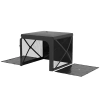 Outsunny Gazebo da Giardino 2x2.5 m Pieghevole con Tende e Zanzariere, Borsa di Trasporto, Nero(m-1)
