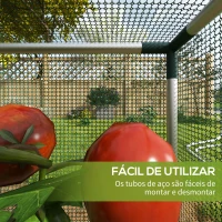 Outsunny Proteção para Cultivo Estufa de Proteção com Suportes de Aço para Plantas em Pátio Jardim Terraço 125x125x62,5 cm Verde(m-5)