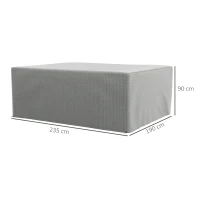 Outsunny 235 x 190 x 90 cm Large Patio Set Covers, Outdoor Garden Furniture Protection Cover Protector Waterproof Anti-UV Grey(m-3)