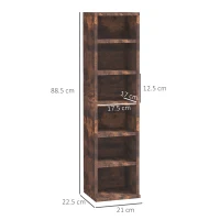 HOMCOM Set of Two 102 CD Storage Units - Mid Brown Wood-Effect(m-2)