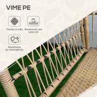 Outsunny Conjunto de Mesa e Poltronas para Jardim Exterior Jogo de 3 Peças de Vime com 2 Poltronas 1 Mesa para Terraço Natural(m-7)