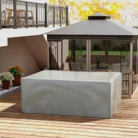 Outsunny 235 x 190 x 90 cm Large Patio Set Covers, Outdoor Garden Furniture Protection Cover Protector Waterproof Anti-UV Grey(m-2)