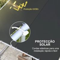 Outsunny Pérgola 3x3 m Pérgola de Jardim com Rodas Proteção UV 30+ com Estrutura de Aço para Pátio Varanda Cinza Escuro(m-5)