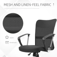Vinsetto Lot de 2 fauteuils de bureau chaise de bureau réglable pivotant 360° fonction à bascule lin maille respirante noir(m-7)