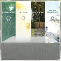 Outsunny 235 x 190 x 90 cm Large Patio Set Covers, Outdoor Garden Furniture Protection Cover Protector Waterproof Anti-UV Grey(m-4)