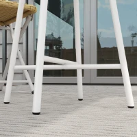 Outsunny Mesa Auxiliar de Vime Sintético com Bancada de Madeira Plástica e Estrutura de Aço Galvanizado 50x50x55 cm Madeira e Bege(m-7)