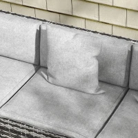 Outsunny Seven-Piece Rattan Patio Furniture Set, with Cushions - Grey(m-9)