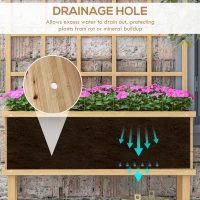 Outsunny 45 x 105cm Wooden Garden Planter, with Trellis - Natural(m-5)