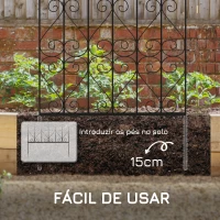 Outsunny Conjunto de 2 Treliças de Jardim Suportes para Trepadeiras com Estrutura de Aço para Plantas Terraço 55x128 cm Preto(m-5)
