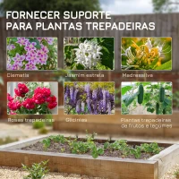 Outsunny Conjunto de 2 Treliças de Jardim Suportes para Trepadeiras com Estrutura de Aço para Plantas Terraço 55x128 cm Preto(m-4)
