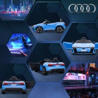 HOMCOM Audi Licensed 12V Kids Electric Ride-On, with Remote Control, Suspension System, Lights, Music, Motor - Blue(m-8)