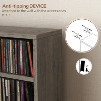 HOMCOM Set of Two 102 CD Storage Units - Dark Wood-Effect(m-7)