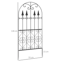Outsunny Conjunto de 2 Treliças de Jardim Suportes para Trepadeiras com Estrutura de Aço para Plantas Terraço 55x128 cm Preto(m-3)