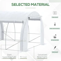 Outsunny 3 x 3 x 2 m Polytunnel Greenhouse with Roll-up Side Walls, Walk-in Grow House Tent with Steel Frame, Reinforced Cover, Zipped Door, and 6 Mesh Windows for Garden, White(m-4)