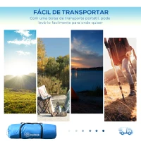 Outsunny Tenda de Campismo Familiar para 4 Pessoas Tenda Dobrável Impermeável para Praia Parque 430x240x170 cm Azul e Branco(m-7)