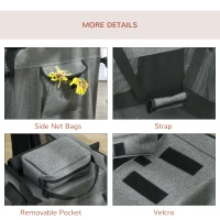 PawHut Oxford Fabric Folding Pet Carrier Bag Grey(m-7)