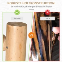 Outsunny Schommelbank Tuinbank Houten Bank, Boomstam-look, Weerbestendig, 112 cm x 96 cm x 93 cm, Natuurlijk(m-7)