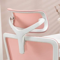 Vinsetto Cadeira de Escritório Giratória de Malha Cadeira de Escritório Basculante com Encosto Alto 62x58x120-133 cm Rosa(m-8)
