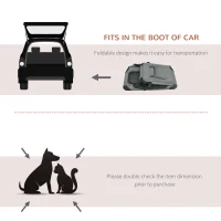 PawHut Oxford Fabric Folding Pet Carrier Bag Grey(m-5)