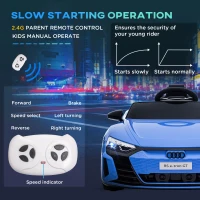 HOMCOM Audi Licensed 12V Kids Electric Ride-On, with Remote Control, Suspension System, Lights, Music, Motor - Blue(m-6)