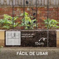 Outsunny Conjunto de 4 Treliças de Jardim Suportes para Trepadeiras de Aço para Plantas e Decoração Pátio Terraço 40x106 cm Preto(m-5)