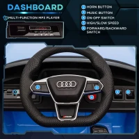 HOMCOM Audi Licensed 12V Kids Electric Ride-On, with Remote Control, Suspension System, Lights, Music, Motor - Blue(m-5)