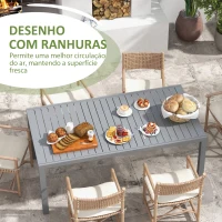 Outsunny Mesa de Jardim Extensível Mesa de Terraço Retangular para 6-8 Pessoas Capacidade 50 kg 180/240x94x73 cm Cinza Escuro(m-6)